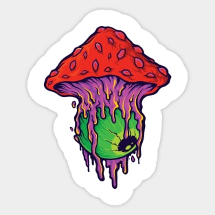 trippy melting mushroom tie-dye Sticker